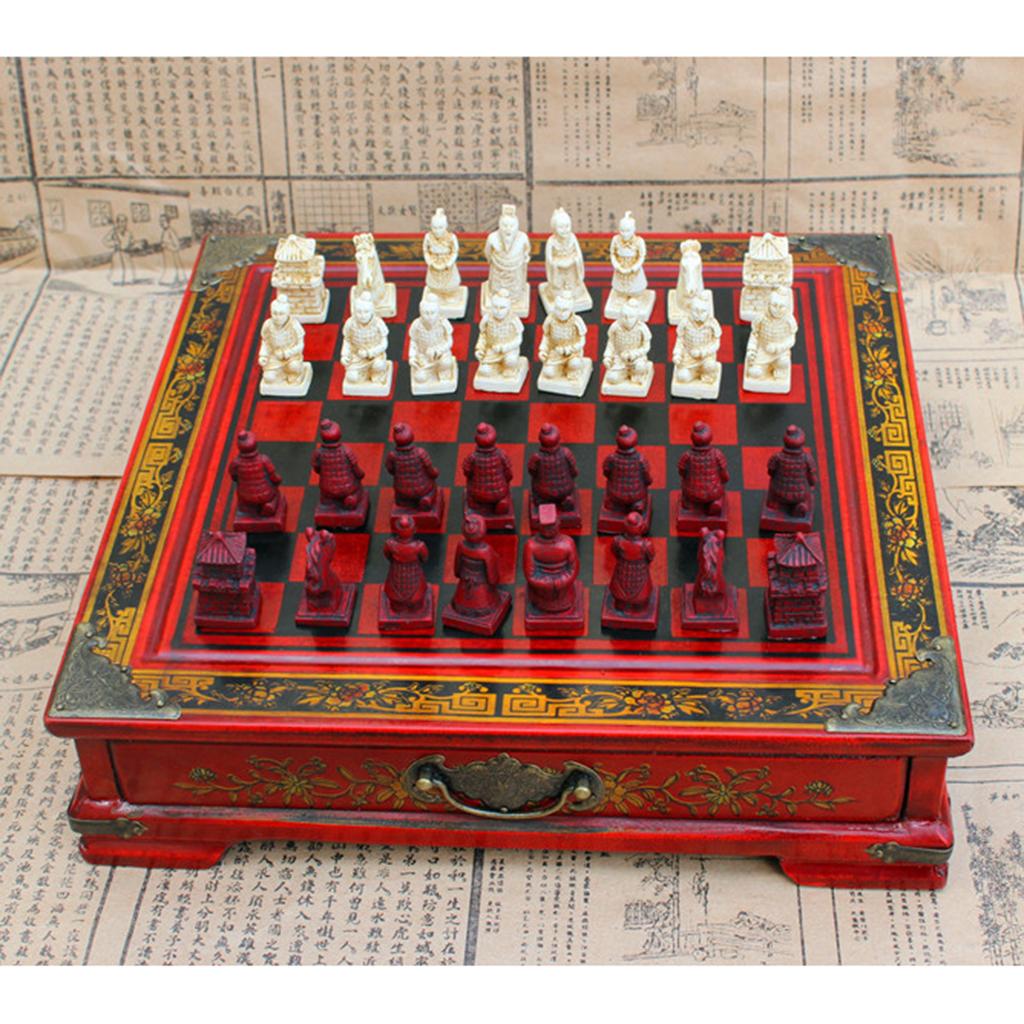 Vintage Collectible Board Games - Jeu d'échecs chinois en résine, jeu