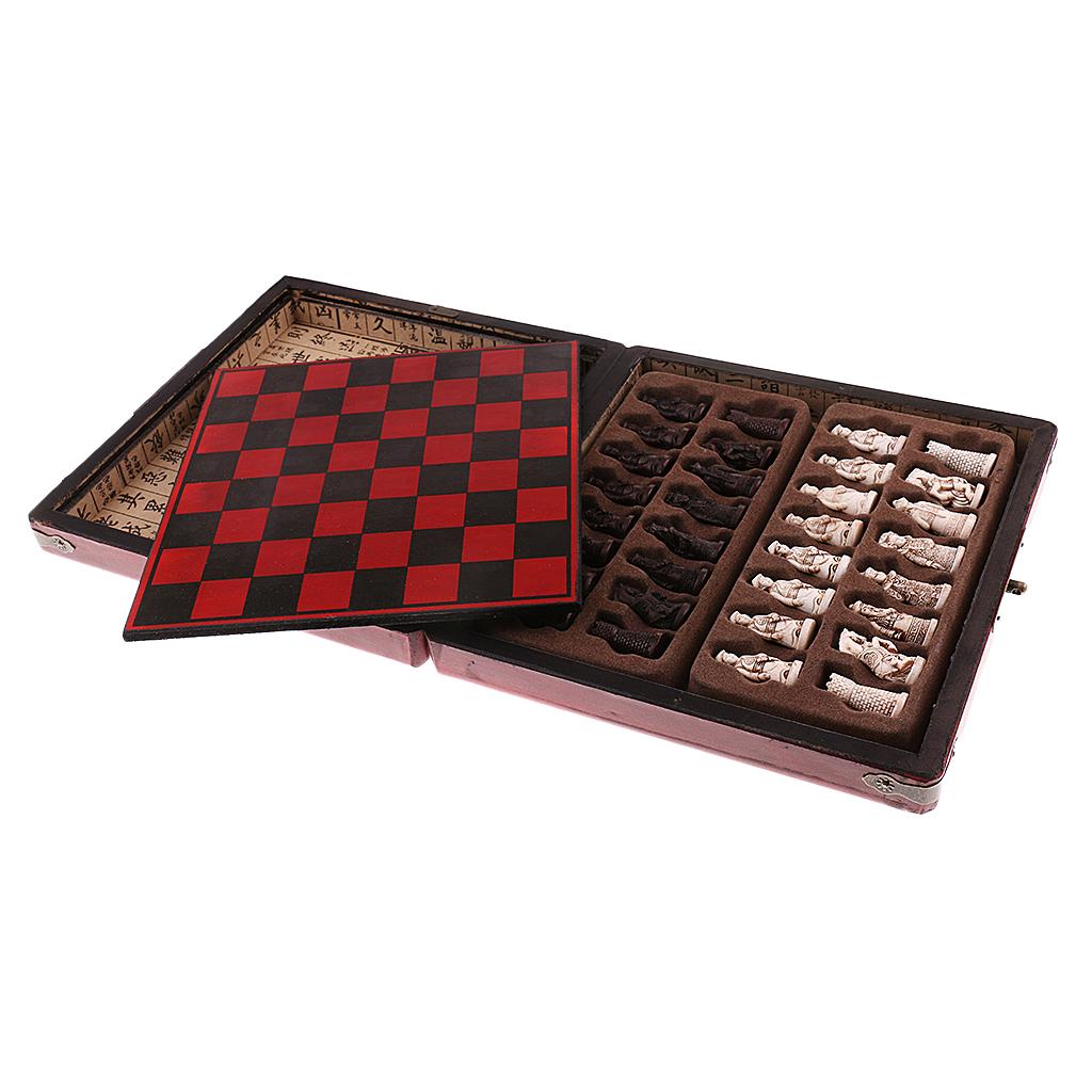 Vintage Collectible Board Games - Jeu d'échecs chinois en bois, plateau
