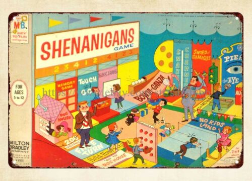 Vintage Collectible Board Games - Panneau en métal vintage Shenanigans Board