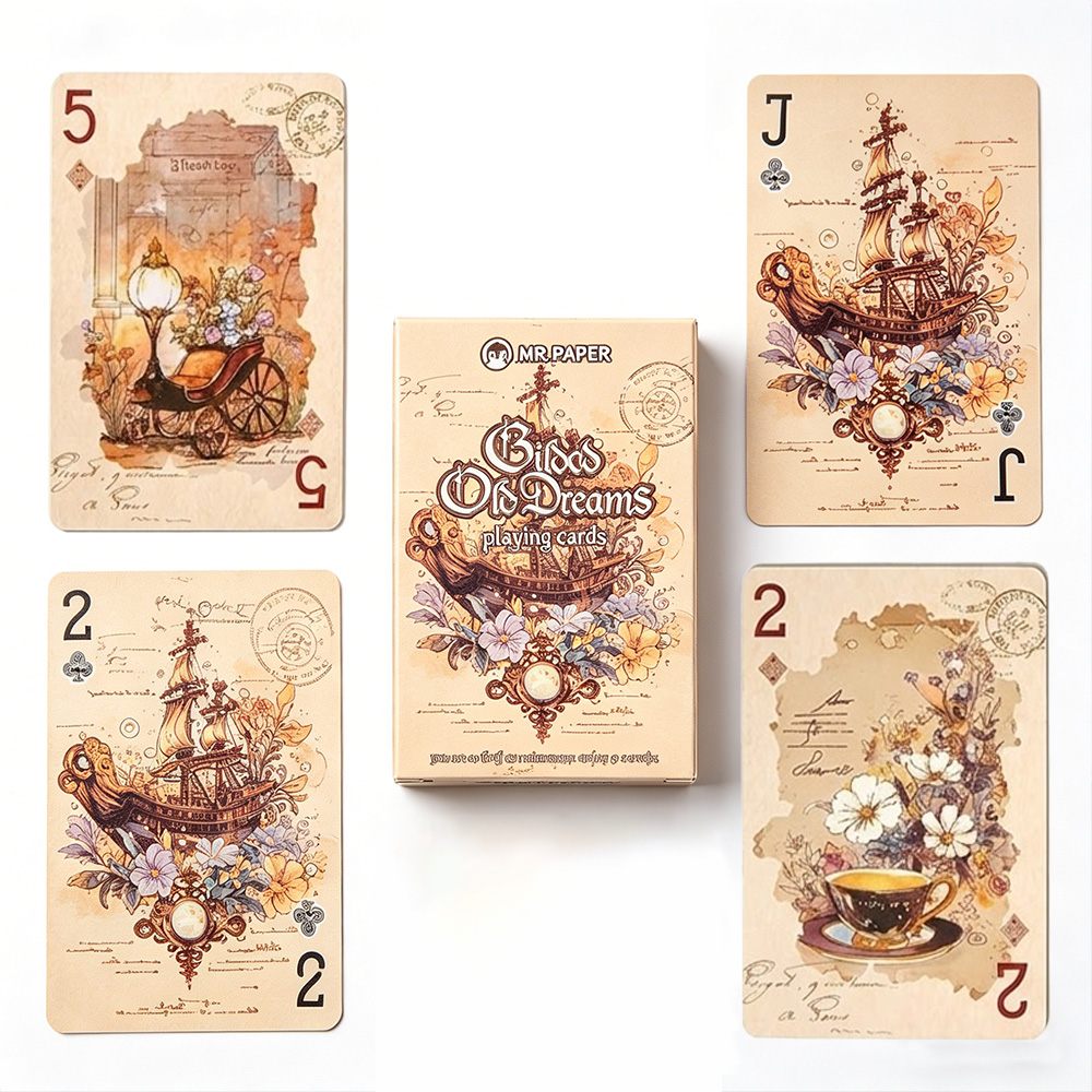 Vintage Collectible Board Games - 55 cartes à jouer esthétiques vintage